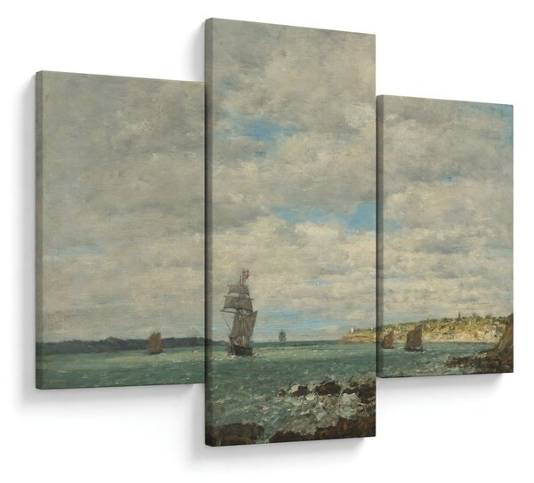 Obraz - Eugène Boudin, Coast of Brittany, reprodukcia (90x60 cm)