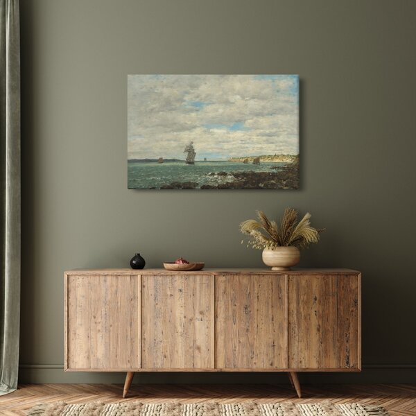 Obraz - Eugène Boudin, Coast of Brittany, reprodukcia (90x60 cm)