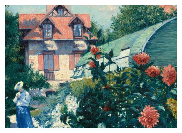 Obraz - Gustave Caillebotte, Dahlias, Garden at Petit Gennevilliers, reprodukcia (70x50 cm)