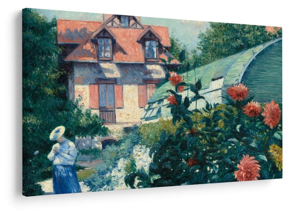 Obraz - Gustave Caillebotte, Dahlias, Garden at Petit Gennevilliers, reprodukcia (90x60 cm)