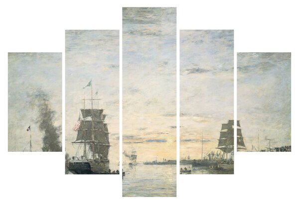 Obraz - Eugène Boudin, Entrance to the Harbor, Le Havre, reprodukcia (150x105 cm)