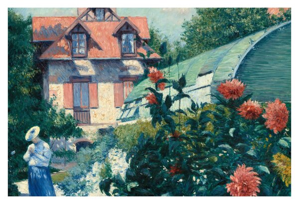 Obraz - Gustave Caillebotte, Dahlias, Garden at Petit Gennevilliers, reprodukcia (90x60 cm)