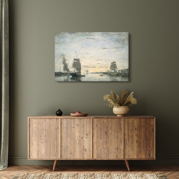 Obraz - Eugène Boudin, Entrance to the Harbor, Le Havre, reprodukcia (90x60 cm)