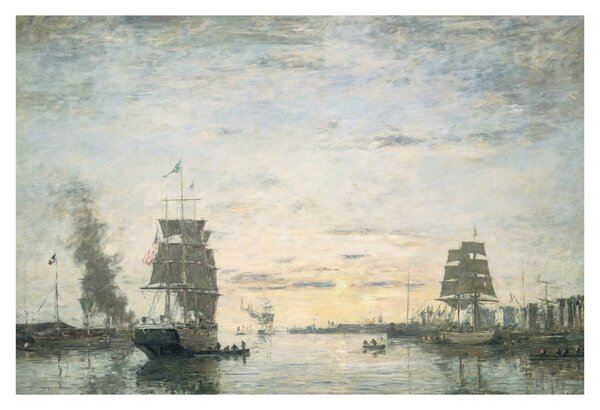 Obraz - Eugène Boudin, Entrance to the Harbor, Le Havre, reprodukcia (90x60 cm)