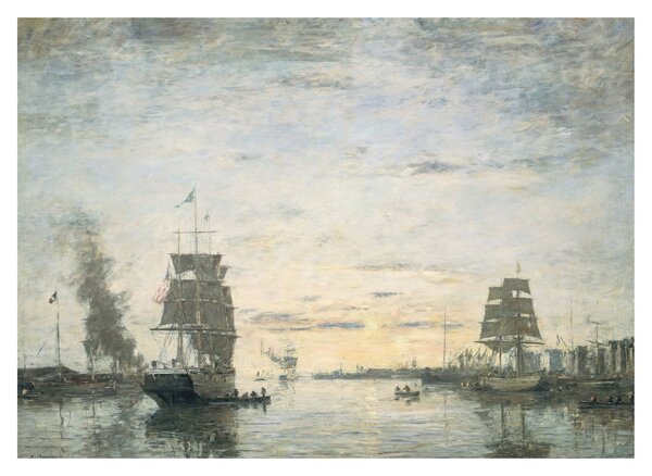 Obraz - Eugène Boudin, Entrance to the Harbor, Le Havre, reprodukcia (70x50 cm)