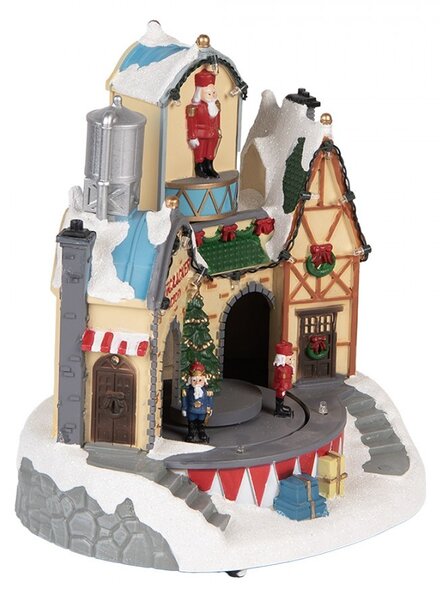 Hrací vianočný stromček s medvedíkom a darčekmi - Ø 13*23 cm - Clayre & Eef