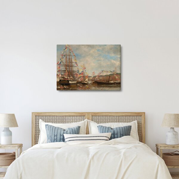 Obraz - Eugène Boudin, Festival in the Harbor of Honfleur, reprodukcia (70x50 cm)