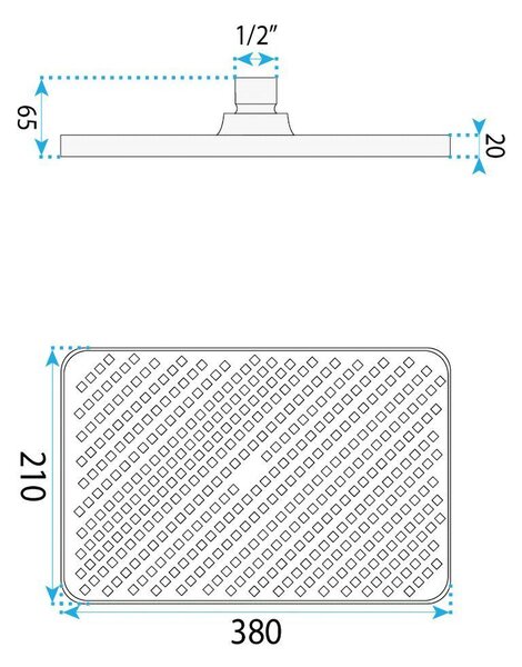 Obdĺžniková dažďová sprcha REA JS-032 Chrome