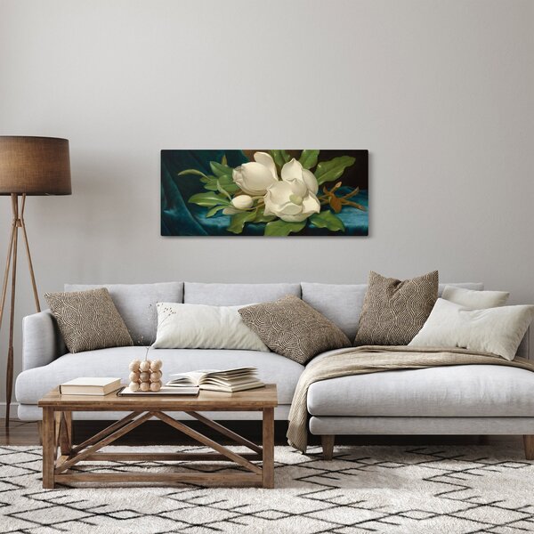Obraz - Martin Johnson Heade, Giant Magnolias on a Blue Velvet Cloth, reprodukcia (120x50 cm)
