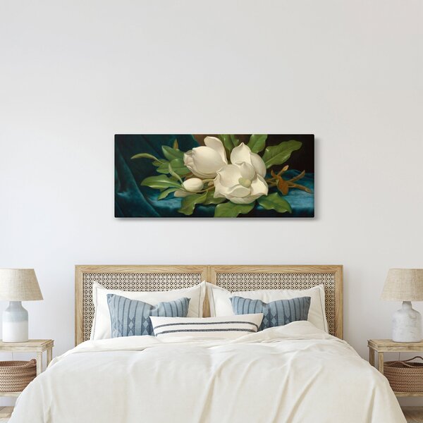 Obraz - Martin Johnson Heade, Giant Magnolias on a Blue Velvet Cloth, reprodukcia (120x50 cm)
