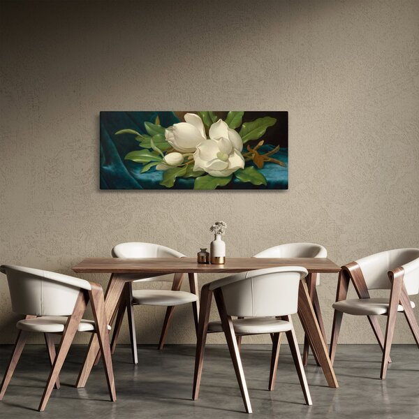 Obraz - Martin Johnson Heade, Giant Magnolias on a Blue Velvet Cloth, reprodukcia (120x50 cm)