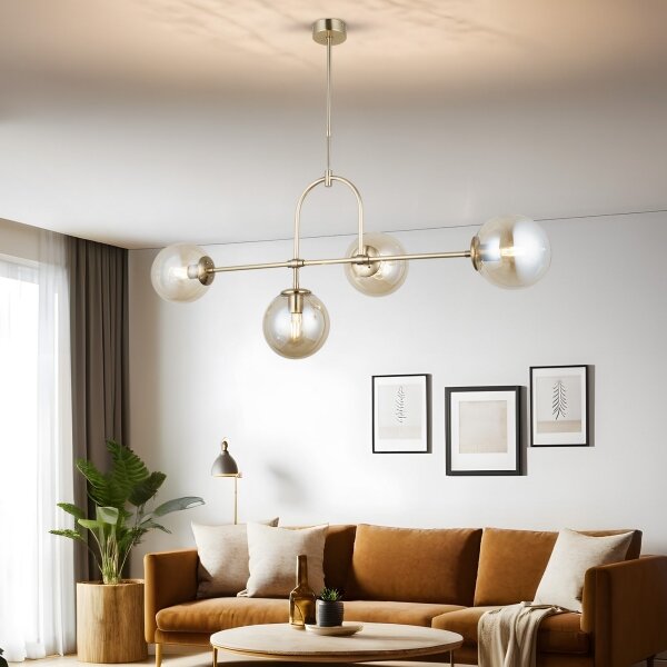 Luster na tyči POLINO 4xE27/40W/230V zlatý