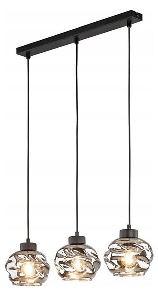 LED luster na lanku ZULIA 3xE27/15W/230V čierna/dymovo čierna