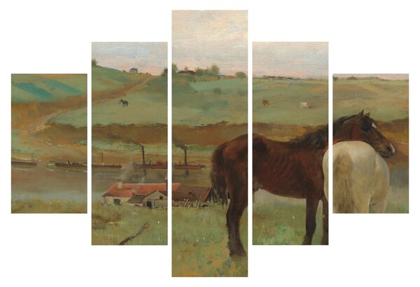 Obraz - Edgar Degas, Horses in a Meadow, reprodukcia (150x105 cm)