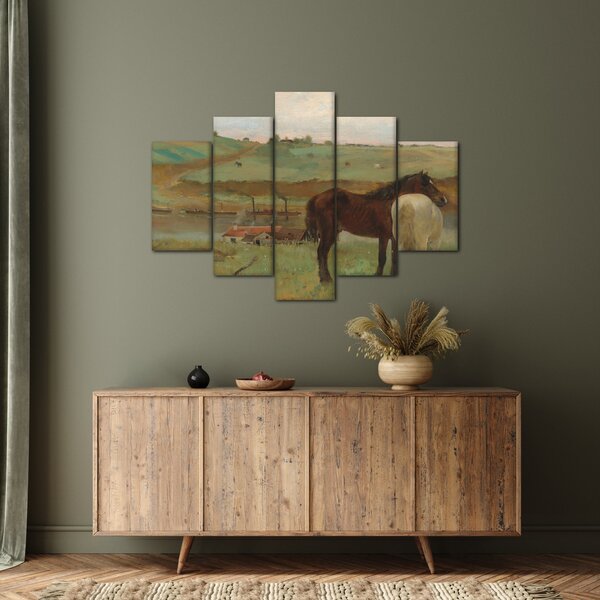 Obraz - Edgar Degas, Horses in a Meadow, reprodukcia (150x105 cm)