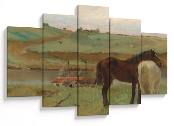 Obraz - Edgar Degas, Horses in a Meadow, reprodukcia (150x105 cm)