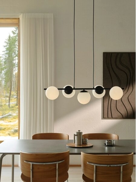 Nordlux - Luster na lanku LILLY 5xE14/10W/230V čierna