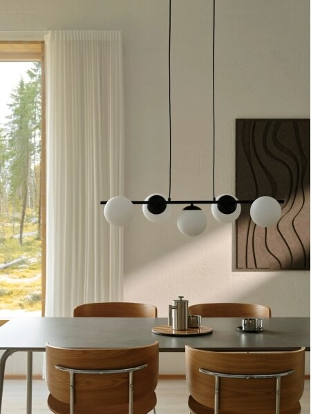 Nordlux - Luster na lanku LILLY 5xE14/10W/230V čierna