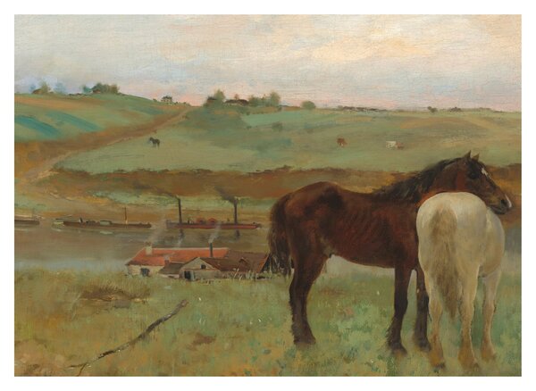 Obraz - Edgar Degas, Horses in a Meadow, reprodukcia (70x50 cm)
