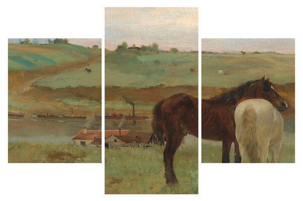 Obraz - Edgar Degas, Horses in a Meadow, reprodukcia (90x60 cm)