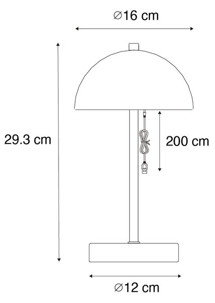 Vonkajšia stolná lampa tmavý bronz nabíjateľná vrátane LED 3-stupňové stmievanie - Keira