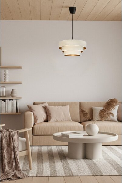 Brilagi - Luster na lanku LUNETA 1xE27/60W/230V priemer 40 cm krémová/zlatá