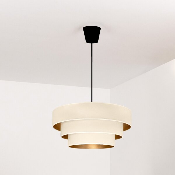 Brilagi - Luster na lanku LUNETA 1xE27/60W/230V priemer 40 cm krémová/zlatá