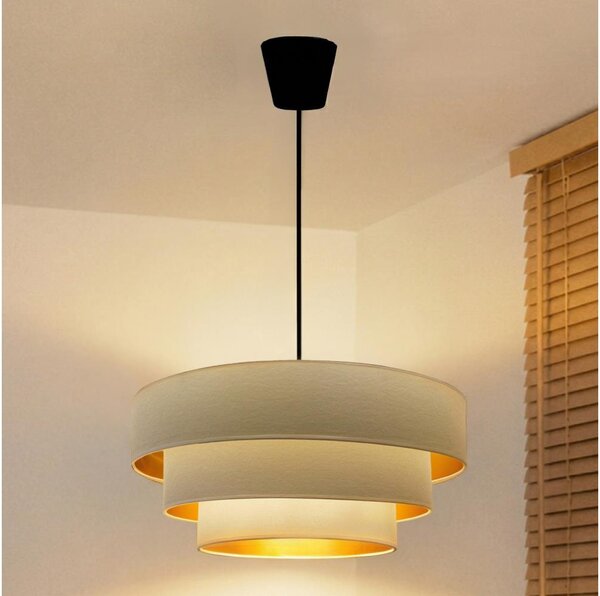 Brilagi - Luster na lanku LUNETA 1xE27/60W/230V priemer 40 cm krémová/zlatá