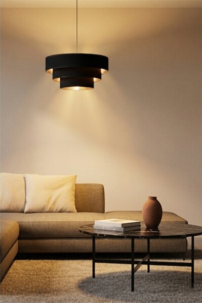 Brilagi - Luster na lanku LUNETA 1xE27/60W/230V pr. 40 cm čierna/zlatá