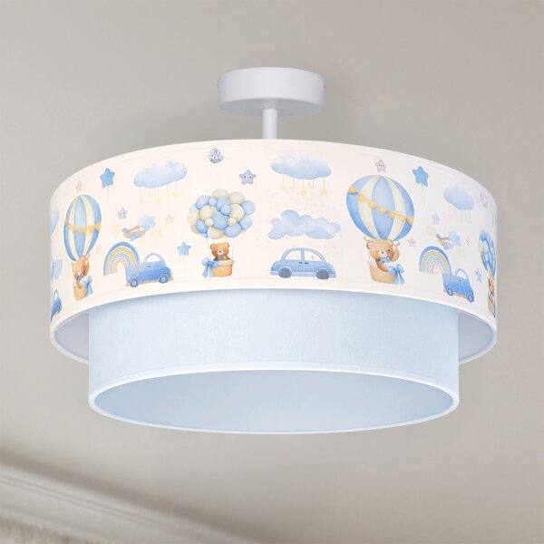 Brilagi-LED Detský prisadený luster BOBO 1xE27/60W/230V pr.40cm krém./modrá/medvedík
