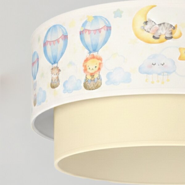 Brilagi - LED detský luster na lanku BOBO 1xE27/60W/230V pr.40 cm biela/béžová/s motívom zvierat