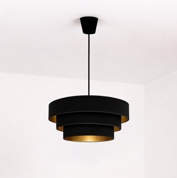 Brilagi - Luster na lanku LUNETA 1xE27/60W/230V pr. 40 cm čierna/zlatá