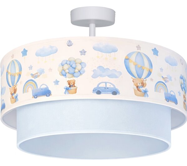 Brilagi-LED Detský prisadený luster BOBO 1xE27/60W/230V pr.40cm krém./modrá/medvedík