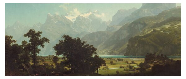 Obraz - Albert Bierstadt, Lake Lucerne, reprodukcia (120x50 cm)
