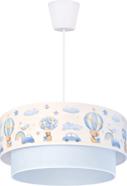 Brilagi-LED Detský luster na lanku BOBO 1xE27/60W/230V pr.40 cm krém./modrá/medvedík