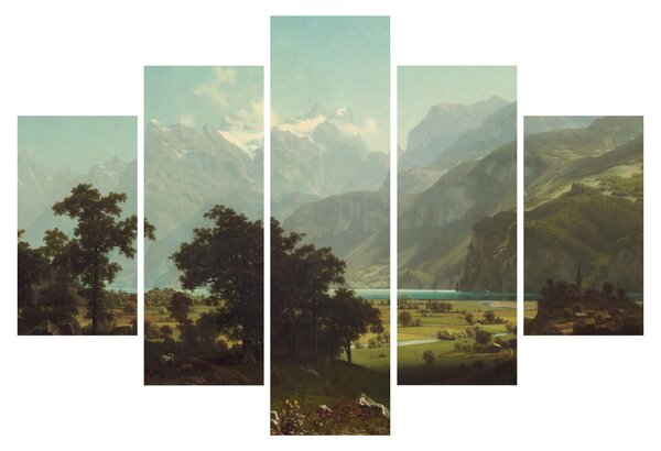 Obraz - Albert Bierstadt, Lake Lucerne, reprodukcia (150x105 cm)