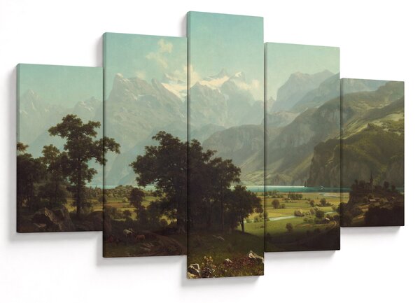 Obraz - Albert Bierstadt, Lake Lucerne, reprodukcia (150x105 cm)