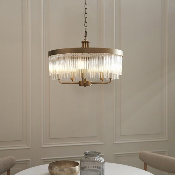 Endon 119110 - Luster na reťazi CLERMONT 5xE14/6W/230V mosadz