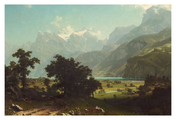 Obraz - Albert Bierstadt, Lake Lucerne, reprodukcia (90x60 cm)