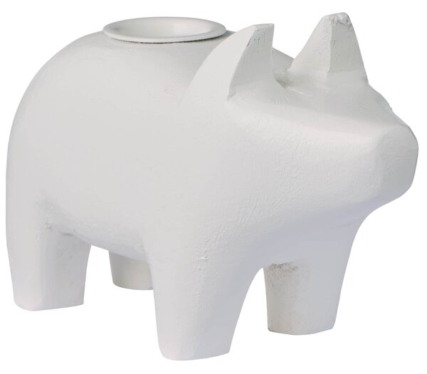 Drevený svietnik White Pig – väčší