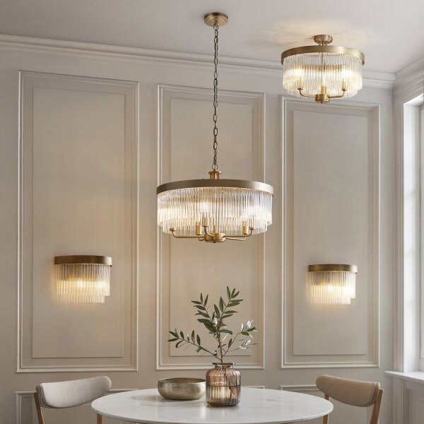 Endon 119110 - Luster na reťazi CLERMONT 5xE14/6W/230V mosadz