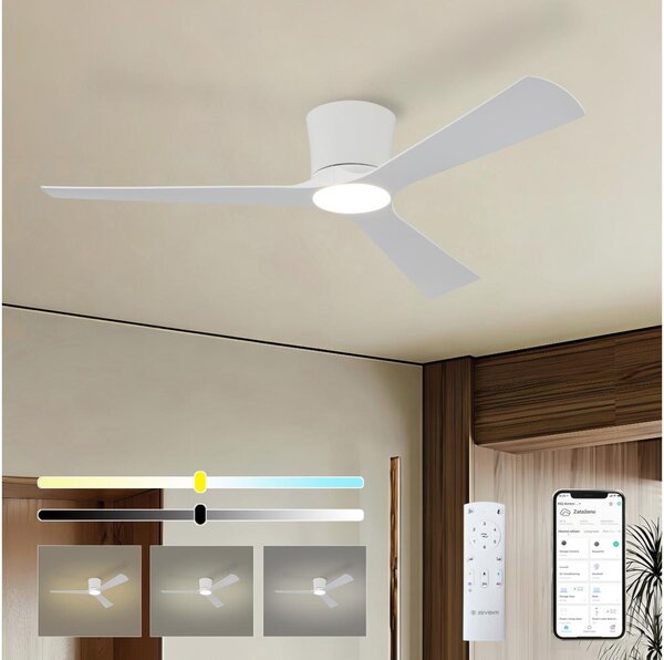 ZEVENTI - LED stropný ventilátor AUREX LED/24W/230V Wi-Fi Tuya biely + diaľkové ovládanie