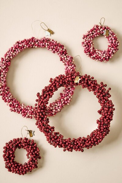 Korálkový venček Wooden Beads Red Ø 22 cm