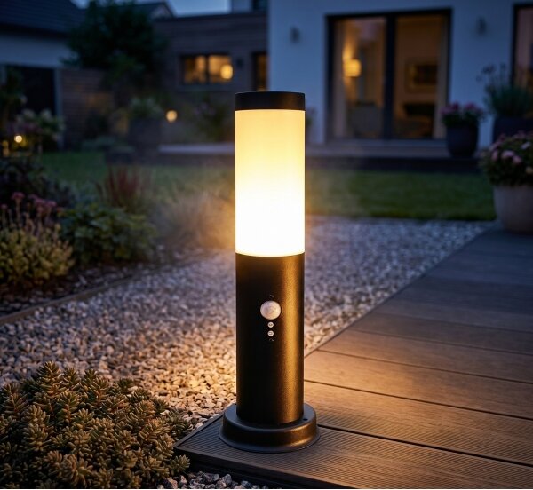 Brilagi - Vonkajšia lampa so senzorom NOVA 1xE27/15W/230V 40 cm IP44 čierna