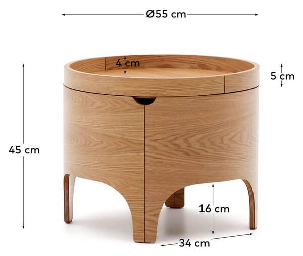 MUZZA Nočný stolík tavia 55 cm prírodný