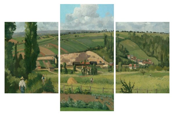Obraz - Camille Pissarro, Landscape at Les Pâtis, Pontoise, reprodukcia (90x60 cm)