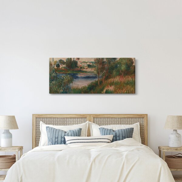 Obraz - Auguste Renoir, Landscape at Vetheuil, reprodukcia (120x50 cm)
