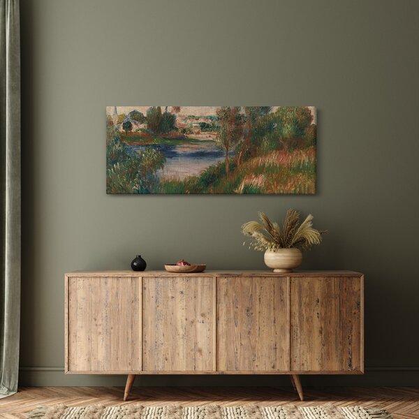 Obraz - Auguste Renoir, Landscape at Vetheuil, reprodukcia (120x50 cm)