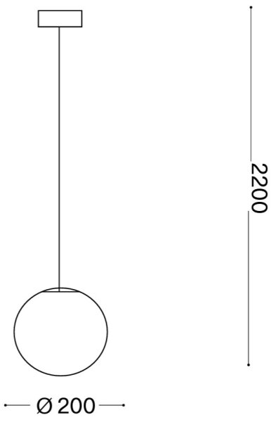 Ideal Lux - Luster na lanku MAPA 1xE27/42W/230V pr. 20 cm biely