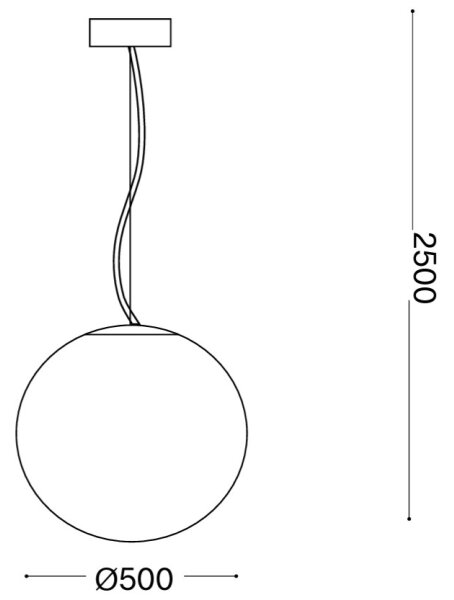 Ideal Lux - Závesný luster na lankách MAPA 1xE27/42W/230V pr. 50 cm biela